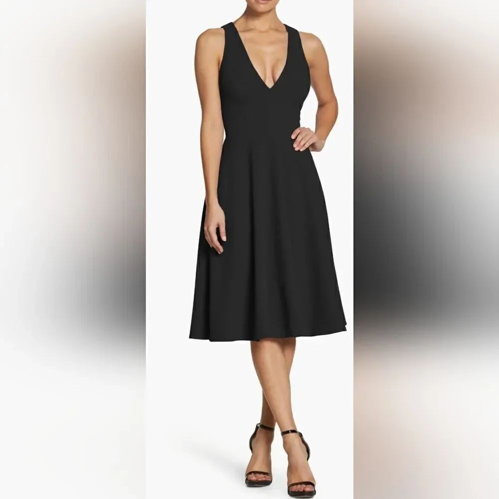 Dress The Population Catalina Fit & Flare Cocktail Dress NWT size medium Black